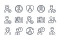 User profile and Account services related line icon set.